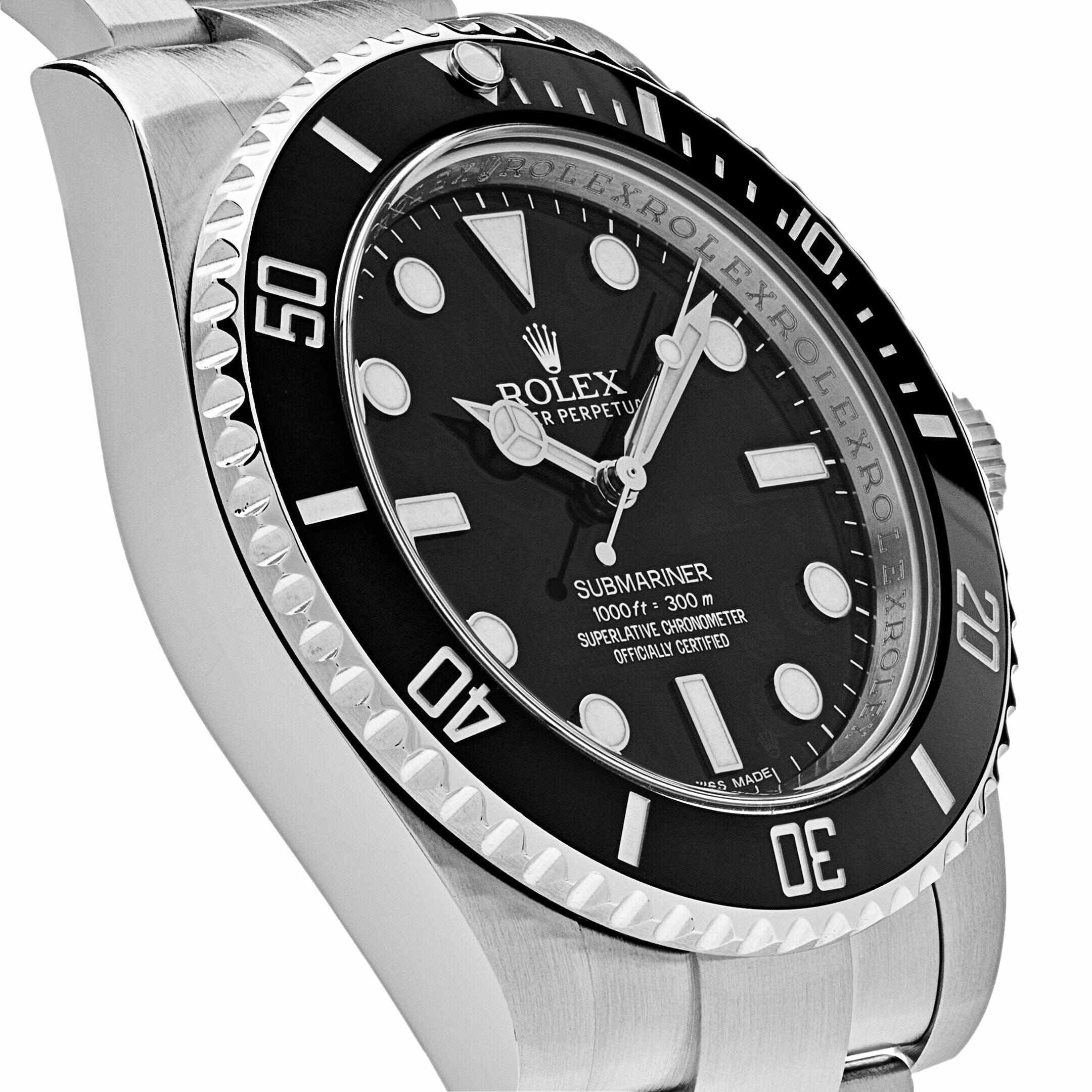 Rolex Submariner No Date 114060 Aço Inoxidável Mostrador Preto