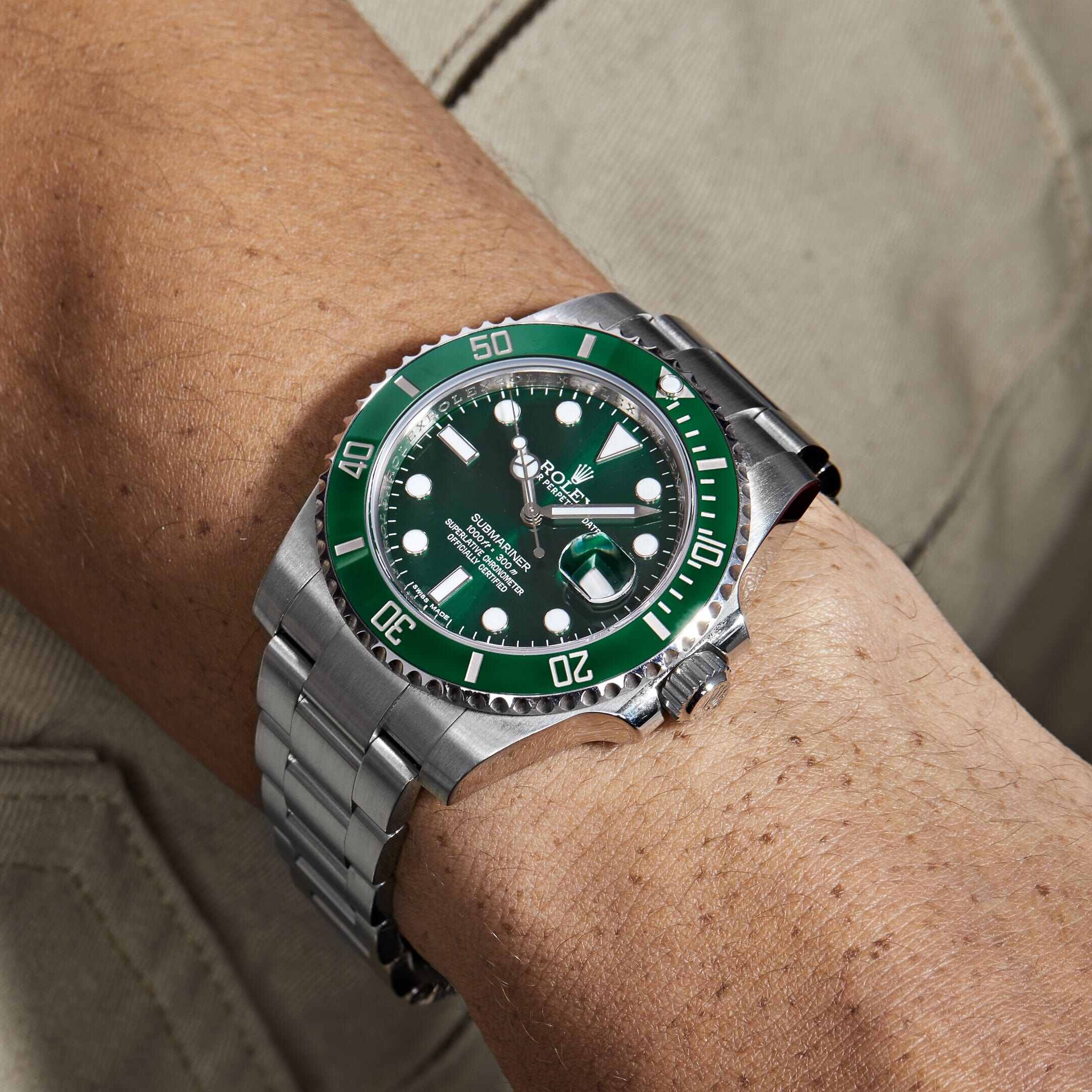 Rolex Submariner Date 116610LV 'Hulk' Aço Inoxidável Mostrador Verde