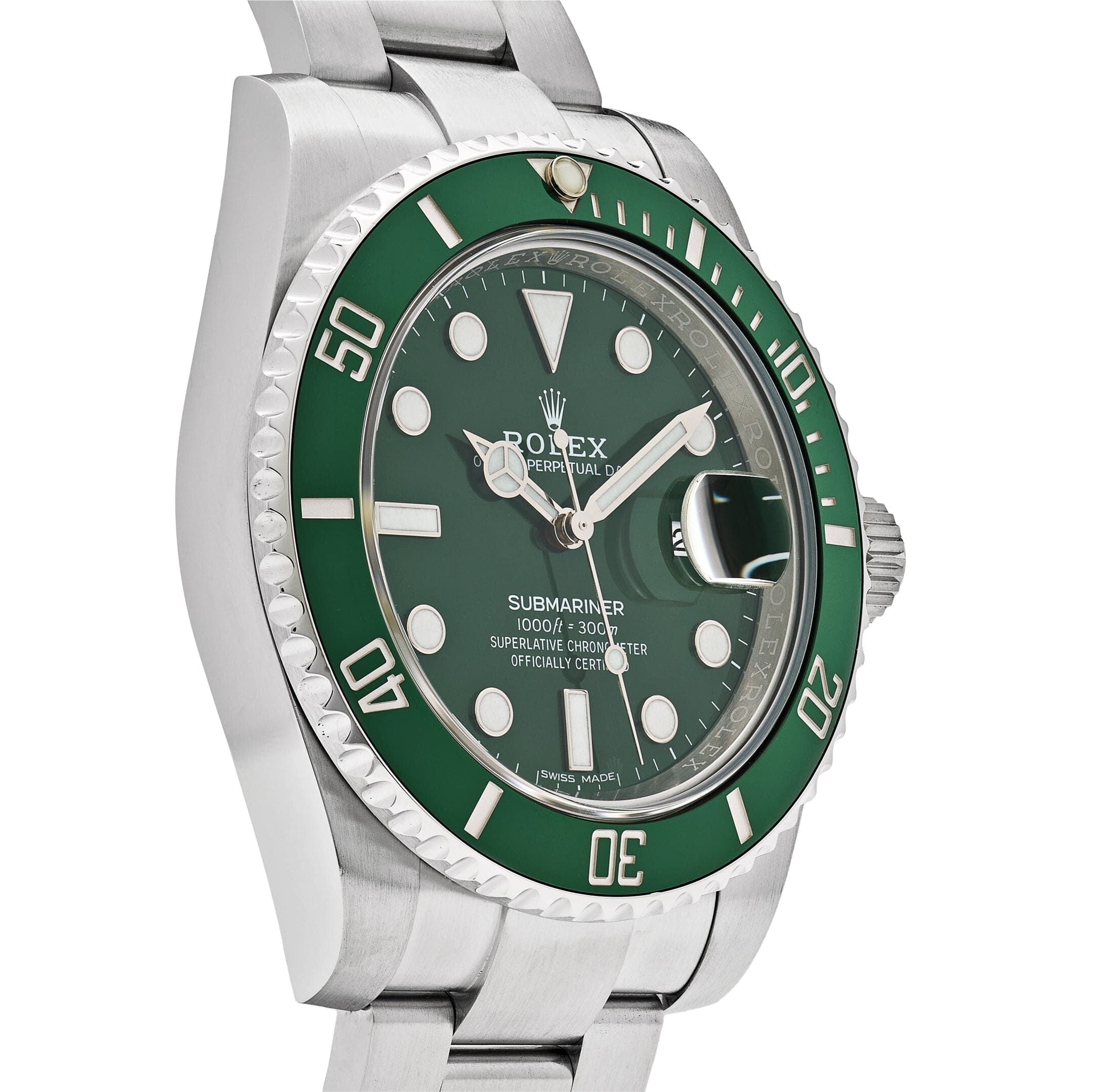 Rolex Submariner Date 116610LV 'Hulk' Aço Inoxidável Mostrador Verde